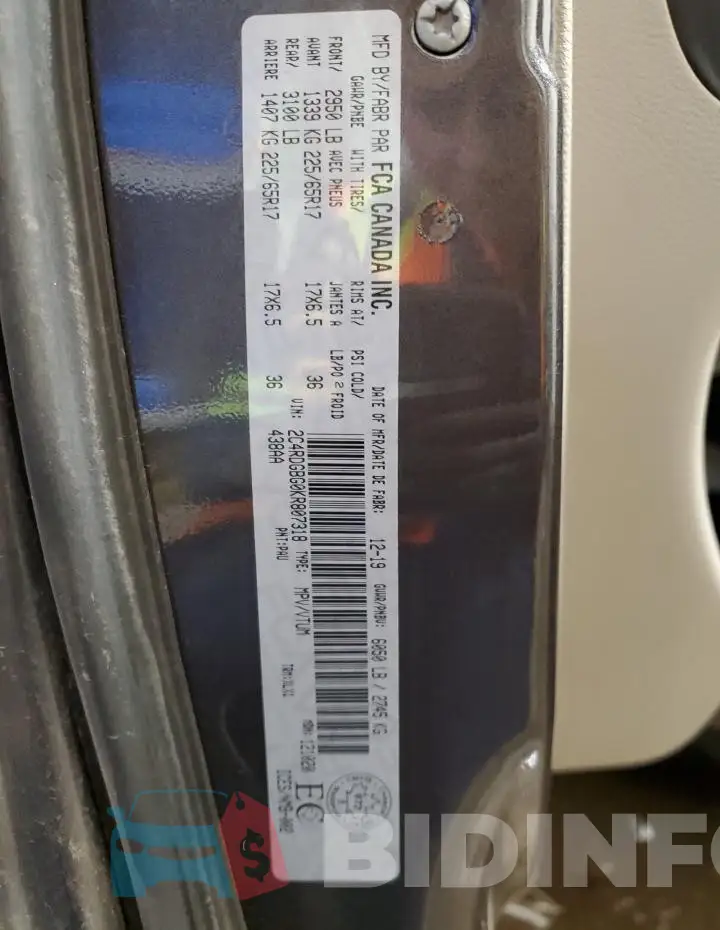 2C4RDGBG0KR807318 Photo# 14