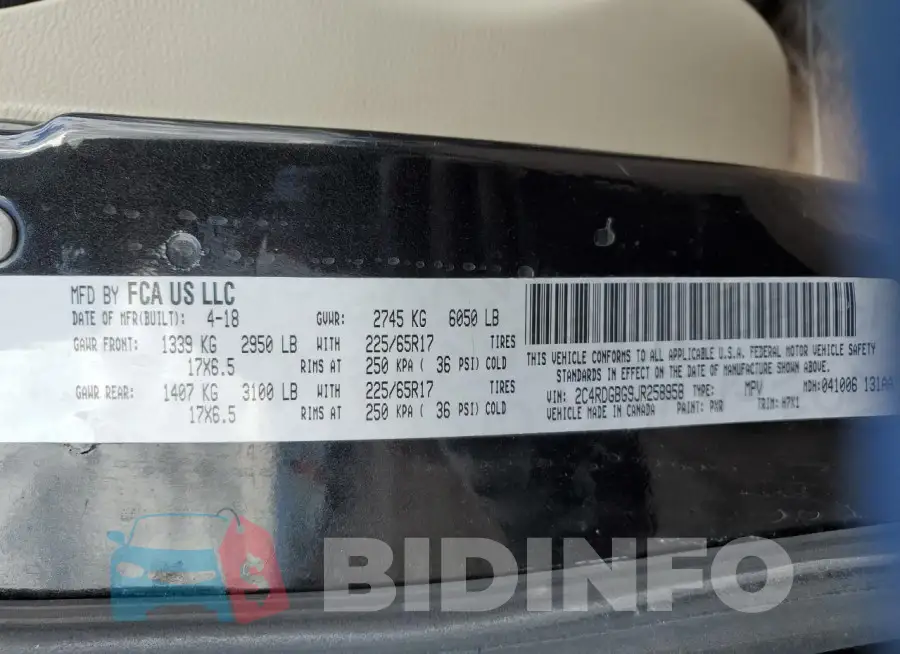2C4RDGBG9JR258958 Photo# 13
