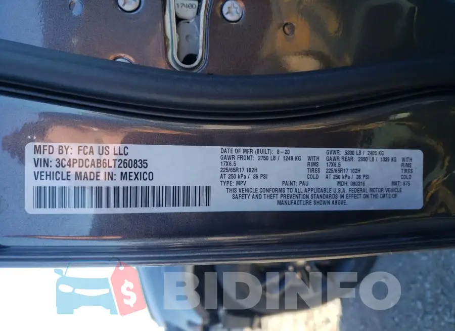 3C4PDCAB6LT260835 Photo# 14