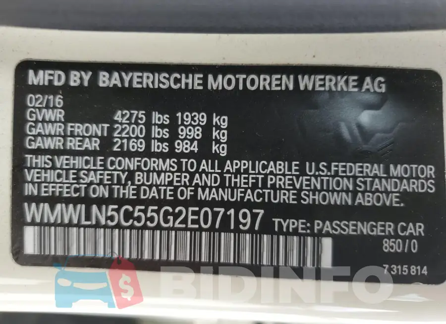 WMWLN5C55G2E07197 Photo# 12