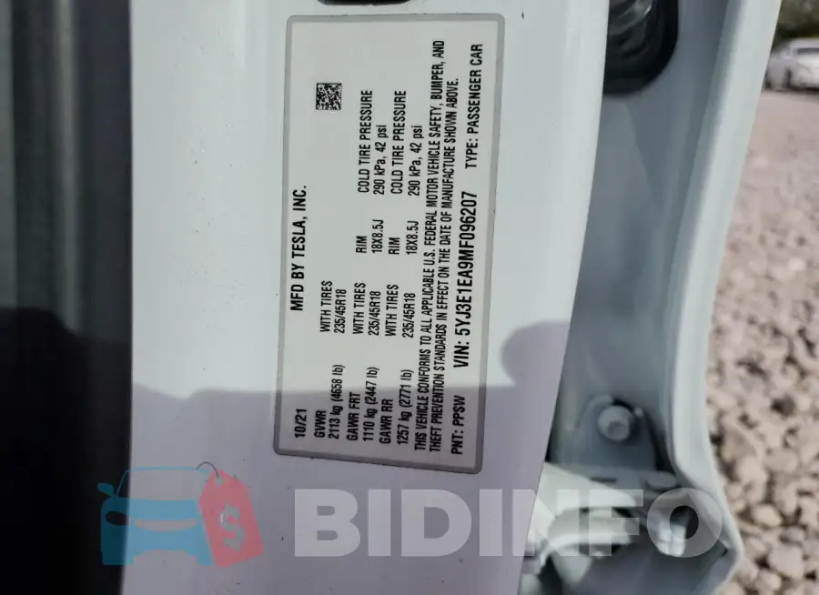5YJ3E1EA9MF096207 Photo# 12