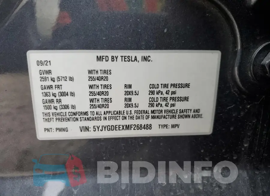 5YJYGDEEXMF268488 Photo# 13