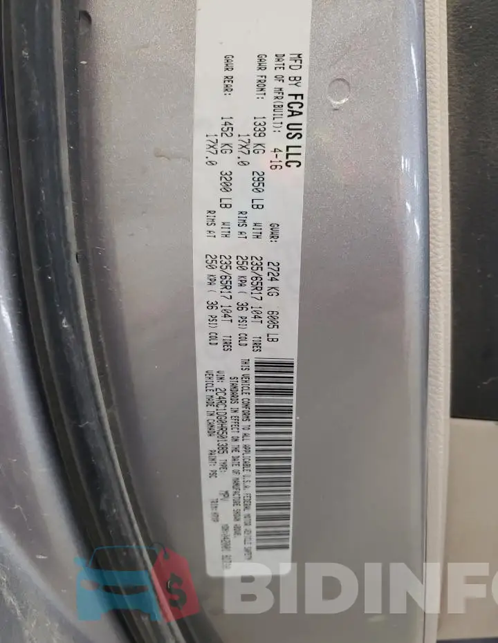 2C4RC1DG0HR501385 Photo# 14