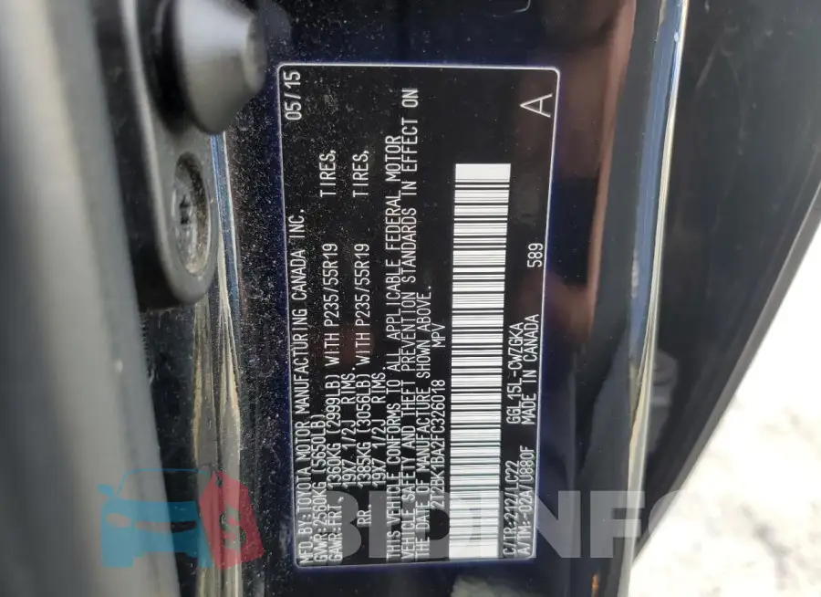 2T2BK1BA2FC326018 Photo# 14
