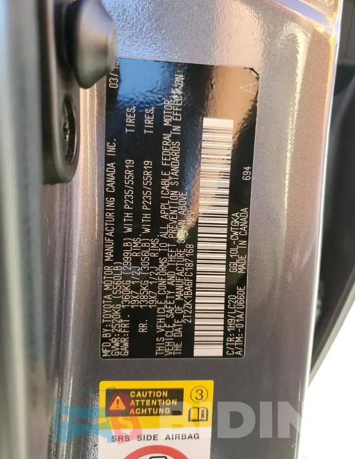 2T2ZK1BA6FC187168 Photo# 13