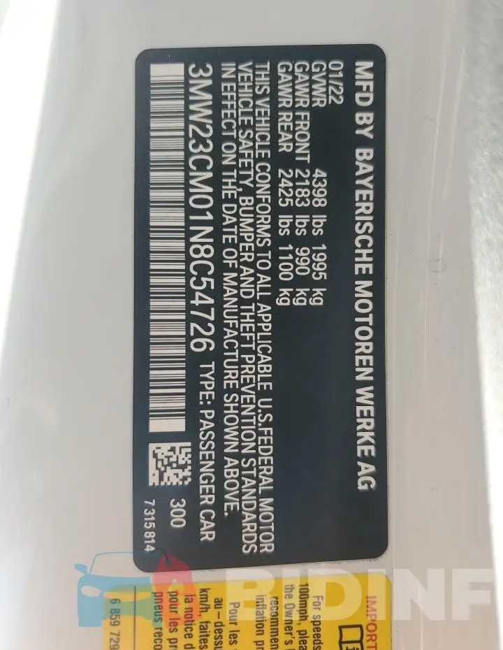 3MW23CM01N8C54726 Photo# 13