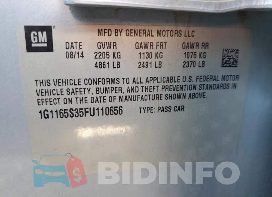 1G1165S35FU110656 Photo# 12