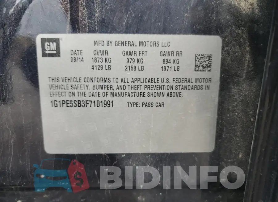 1G1PE5SB3F7101991 Photo# 12