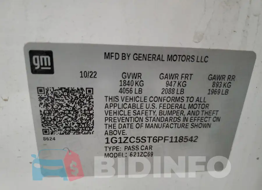 1G1ZC5ST6PF118542 Photo# 12