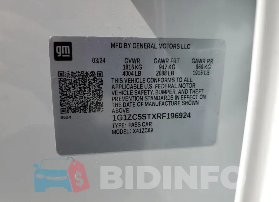 1G1ZC5STXRF196924 Photo# 12