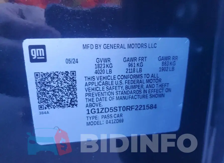 1G1ZD5ST0RF221584 Photo# 13