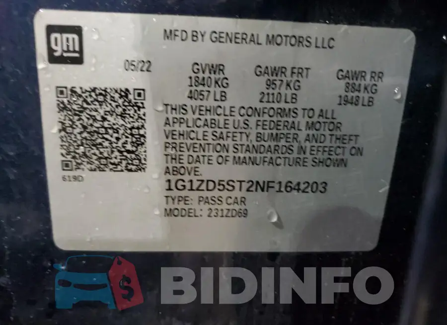 1G1ZD5ST2NF164203 Photo# 12