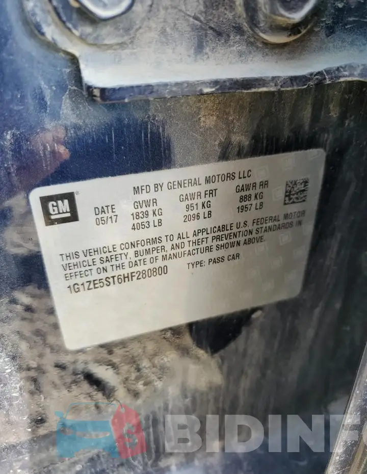 1G1ZE5ST6HF280800 Photo# 13