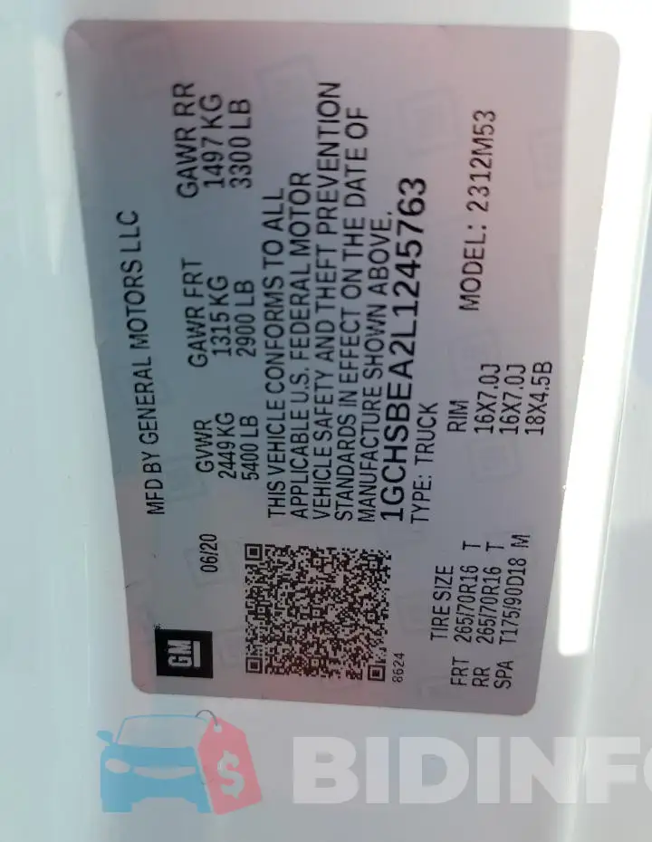 1GCHSBEA2L1245763 Photo# 13