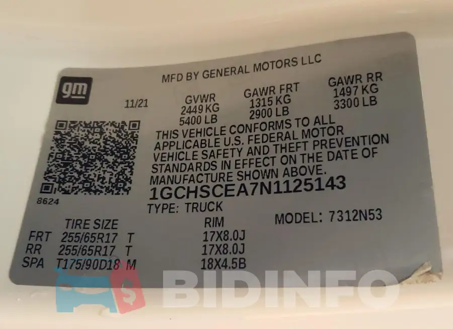 1GCHSCEA7N1125143 Photo# 12