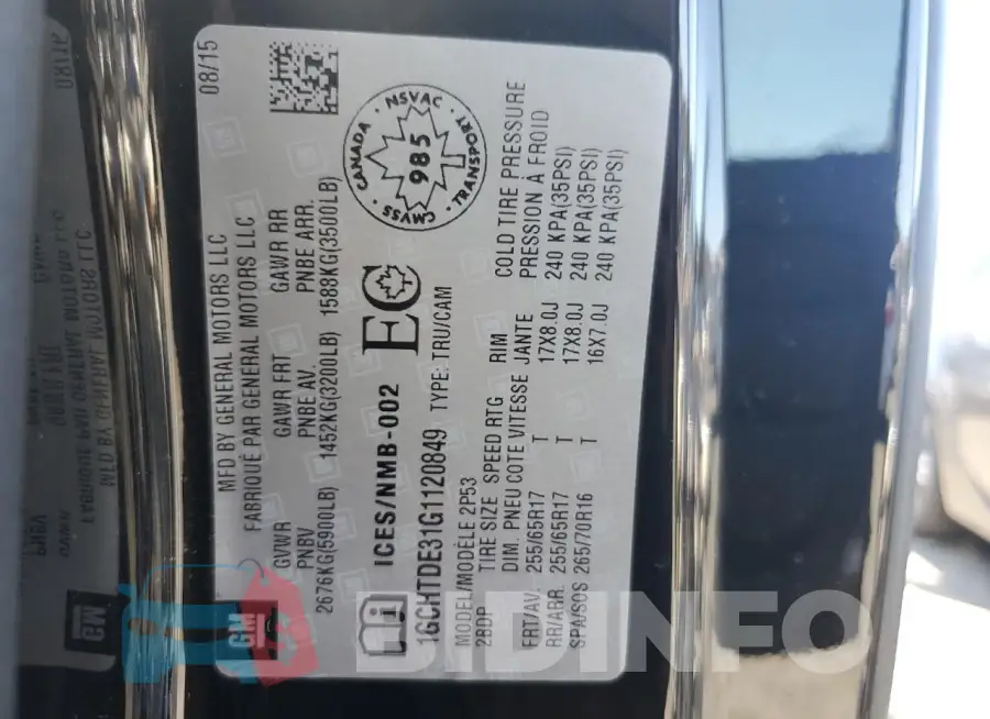 1GCHTDE31G1120849 Photo# 12