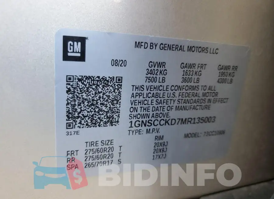 1GNSCCKD7MR135003 Photo# 13