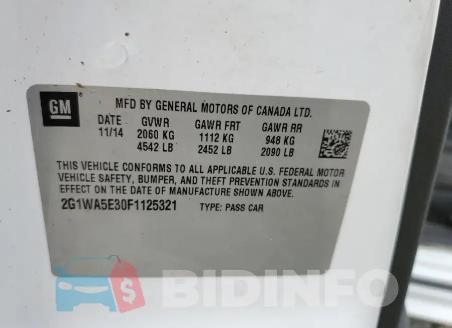 2G1WA5E30F1125321 Photo# 12