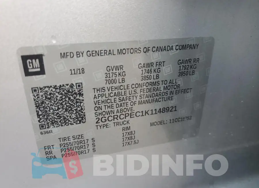 2GCRCPEC1K1148921 Photo# 13
