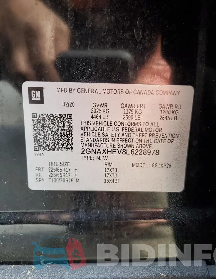 2GNAXHEV8L6228978 Photo# 13