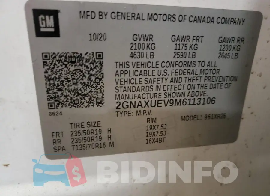 2GNAXUEV9M6113106 Photo# 13