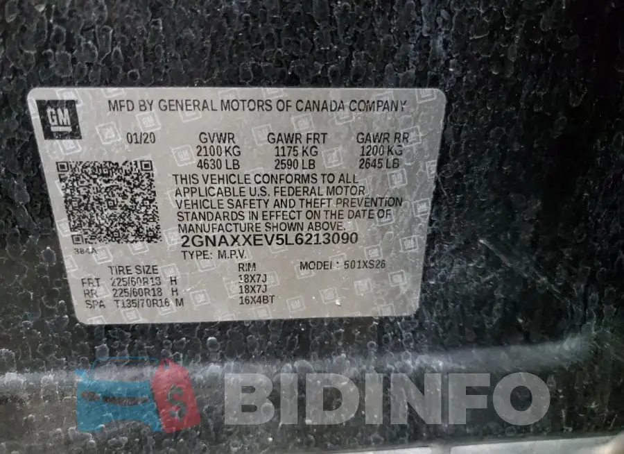 2GNAXXEV5L6213090 Photo# 13