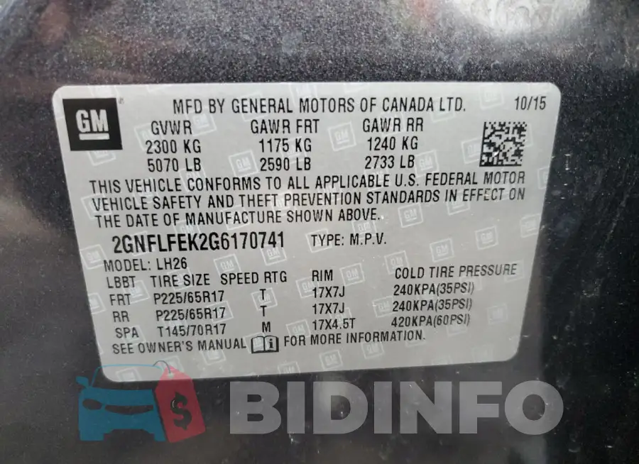 2GNFLFEK2G6170741 Photo# 13