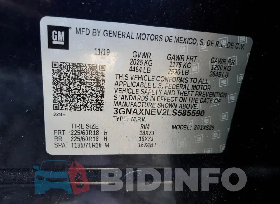 3GNAXNEV2LS585590 Photo# 13
