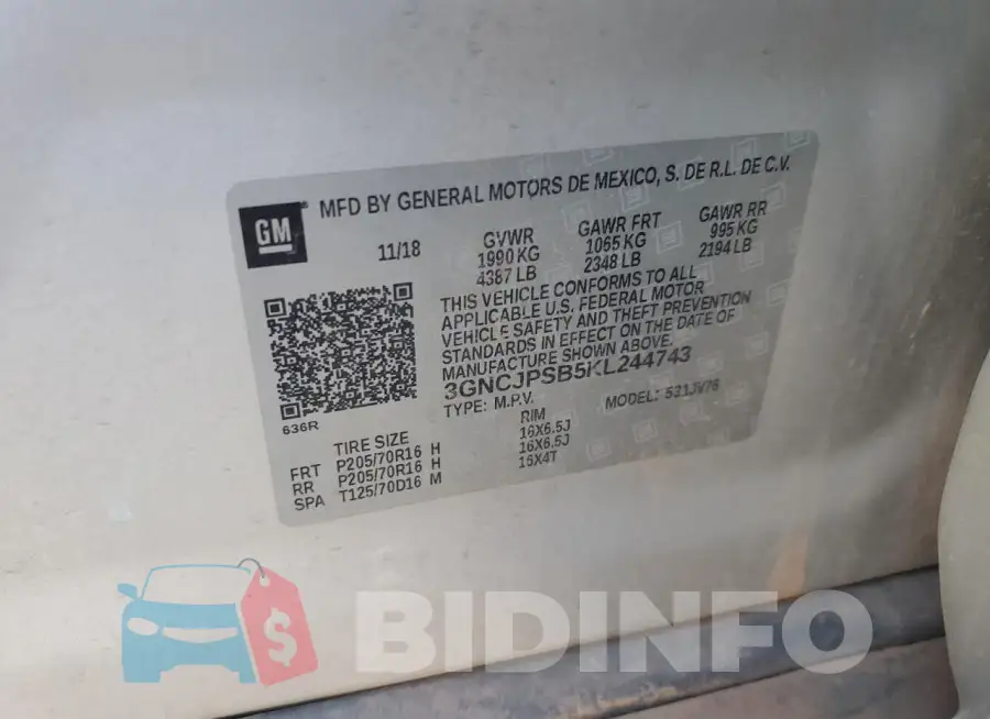 3GNCJPSB5KL244743 Photo# 12