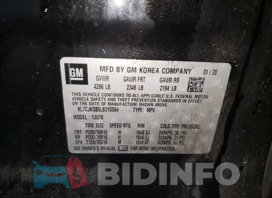 KL7CJKSB5LB315564 Photo# 14