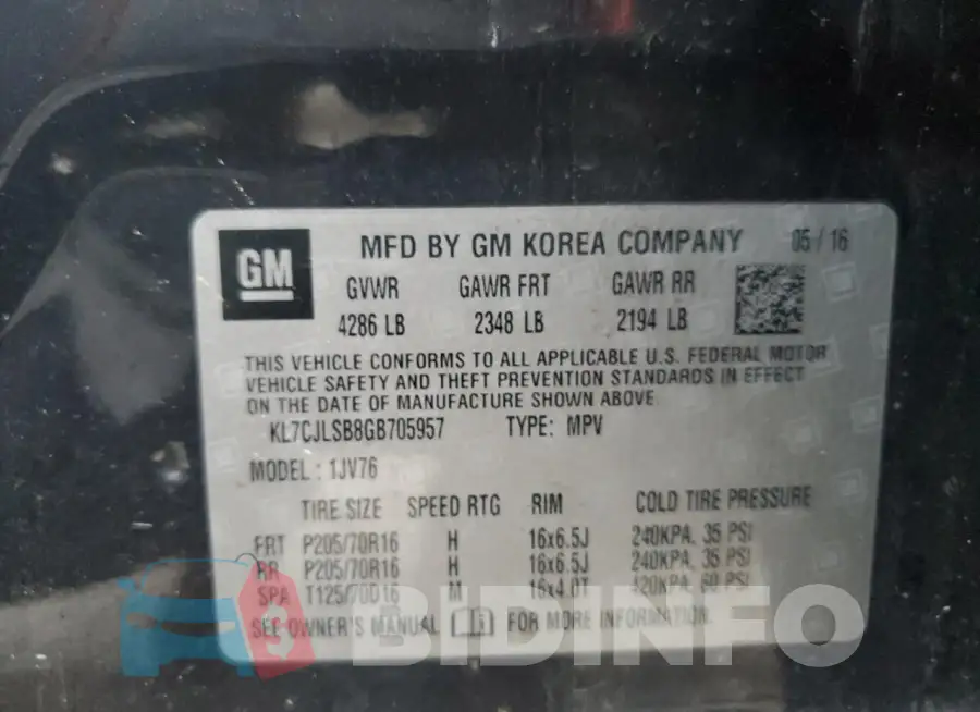 KL7CJLSB8GB705957 Photo# 13