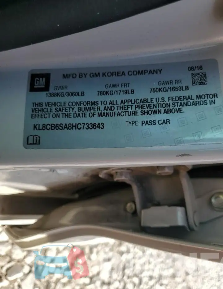 KL8CB6SA8HC733643 Photo# 12