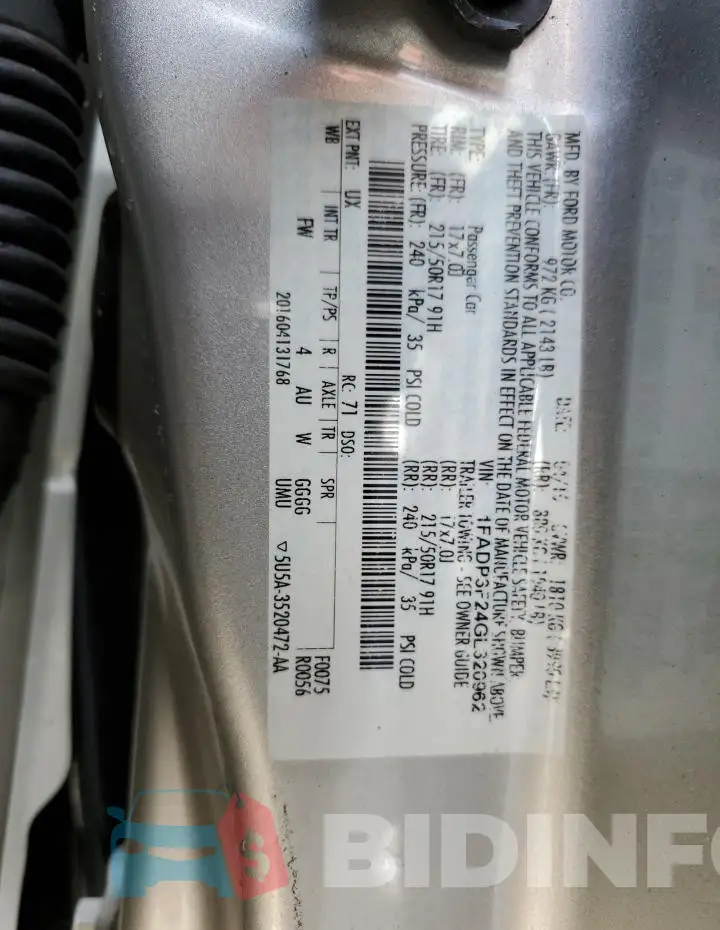 1FADP3F24GL320962 Photo# 12