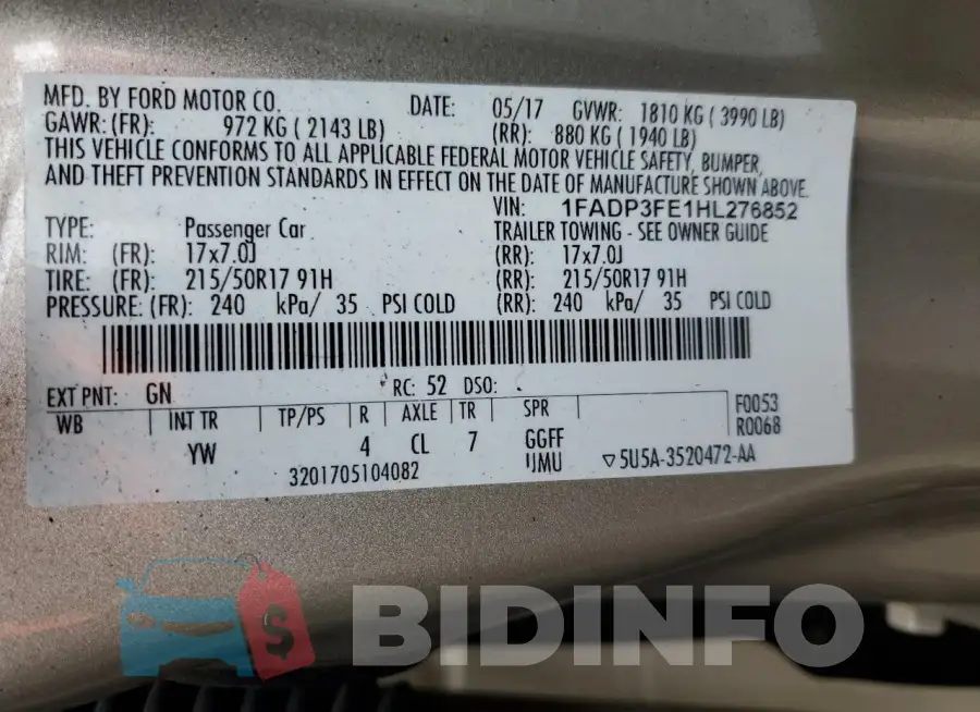 1FADP3FE1HL276852 Photo# 12