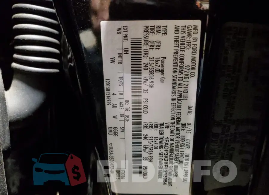 1FADP3K2XFL213984 Photo# 12