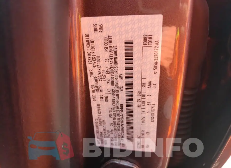 1FMCU0GN1RUA14459 Photo# 13