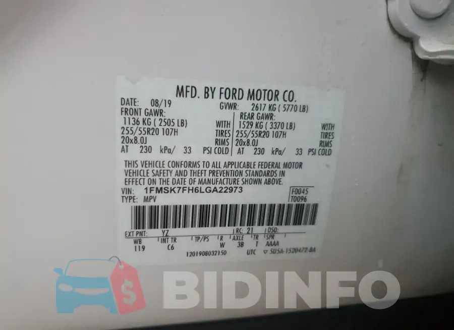 1FMSK7FH6LGA22973 Photo# 13