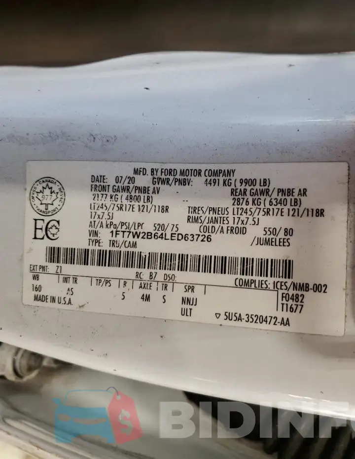 1FT7W2B64LED63726 Photo# 12