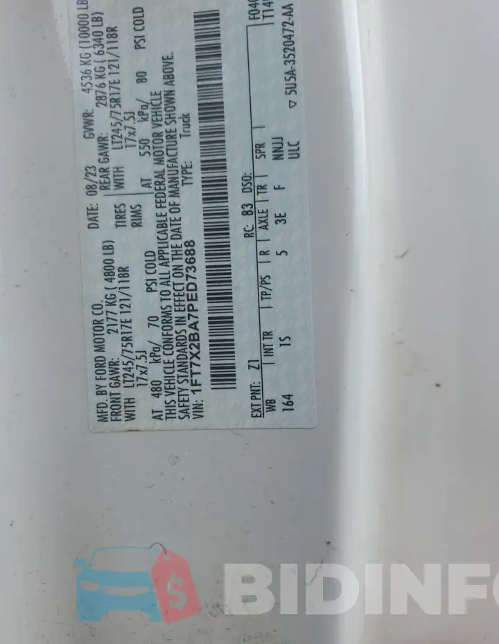 1FT7X2BA7PED73688 Photo# 12