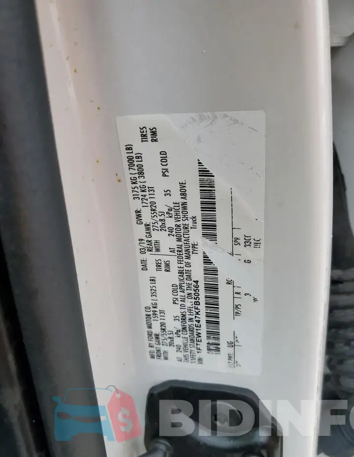 1FTEW1E47KFB50564 Photo# 13