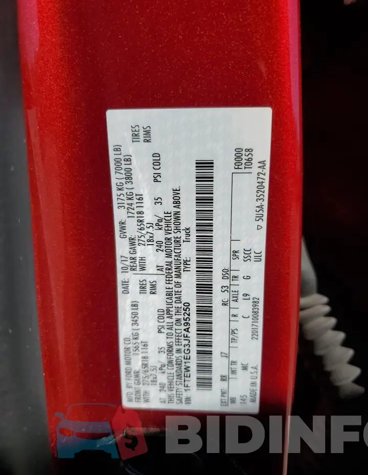 1FTEW1EG3JFA95250 Photo# 12