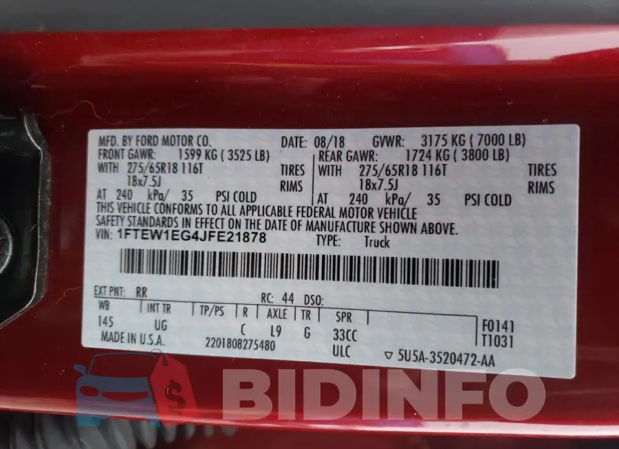 1FTEW1EG4JFE21878 Photo# 13