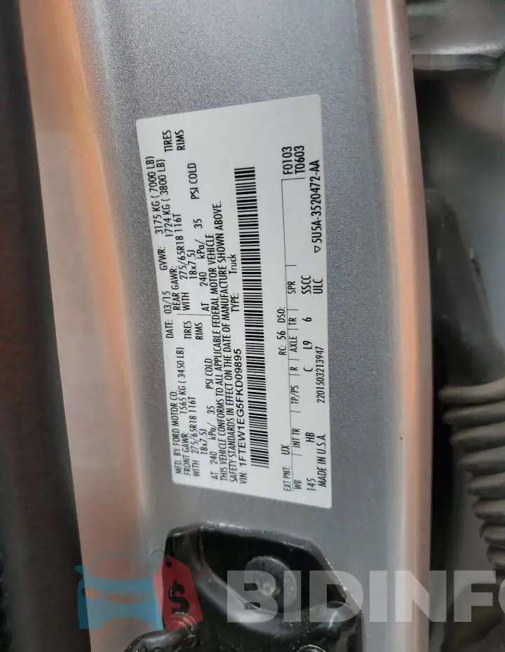 1FTEW1EG5FKD09895 Photo# 12