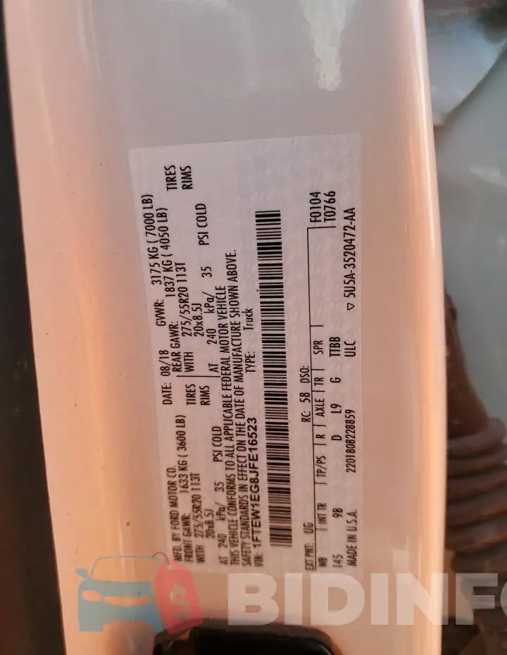 1FTEW1EG8JFE16523 Photo# 13