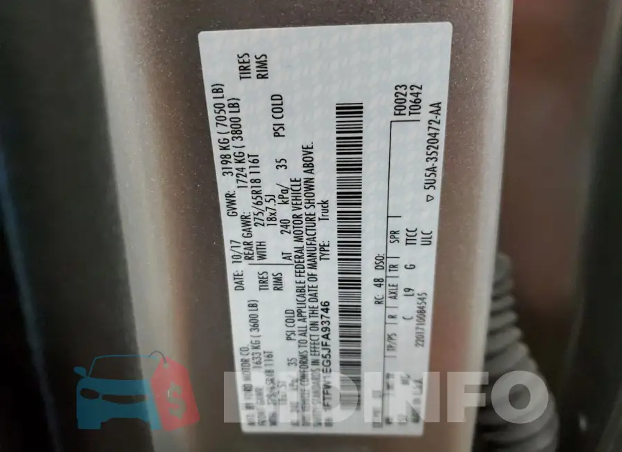 1FTFW1EG5JFA93746 Photo# 14