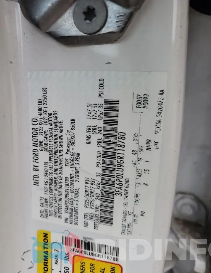 3FA6P0LU9GR118780 Photo# 12