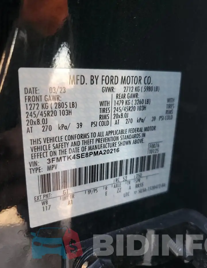 3FMTK4SE8PMA20216 Photo# 14