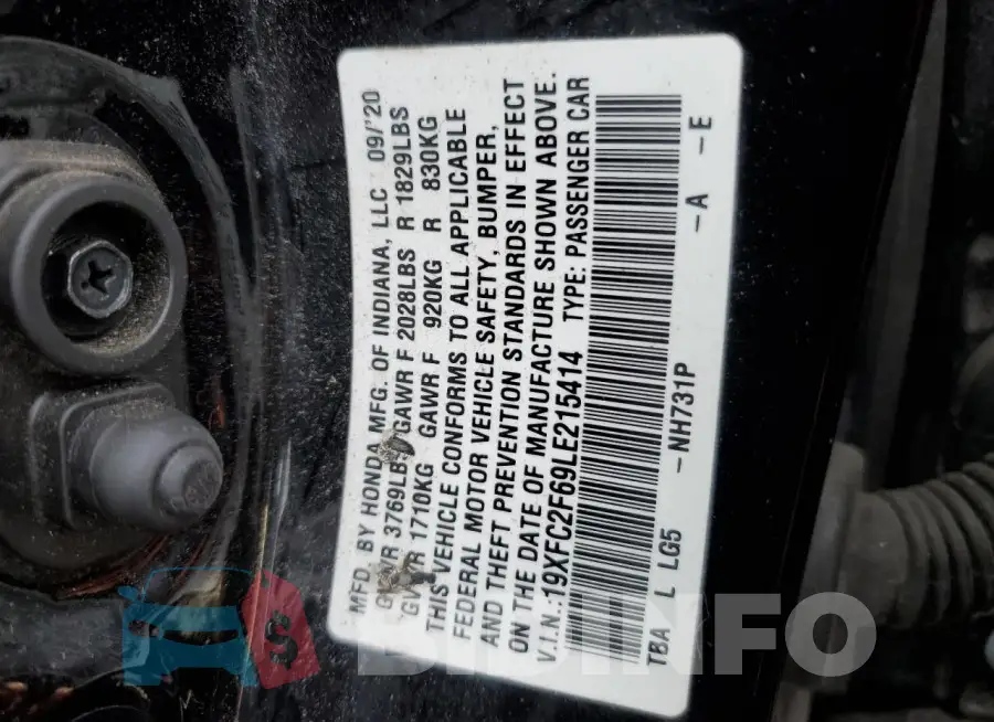 19XFC2F69LE215414 Photo# 12
