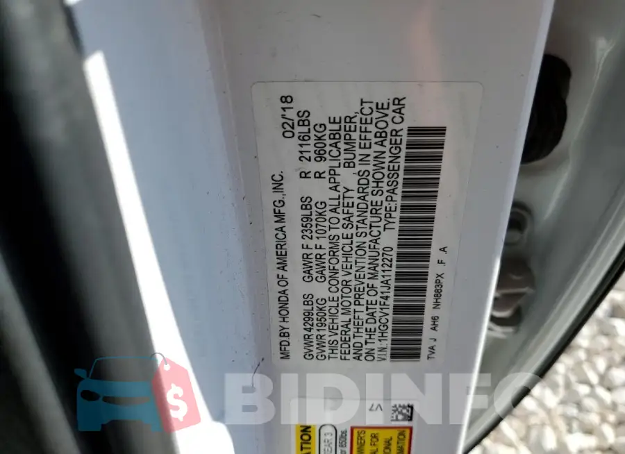 1HGCV1F41JA112270 Photo# 12