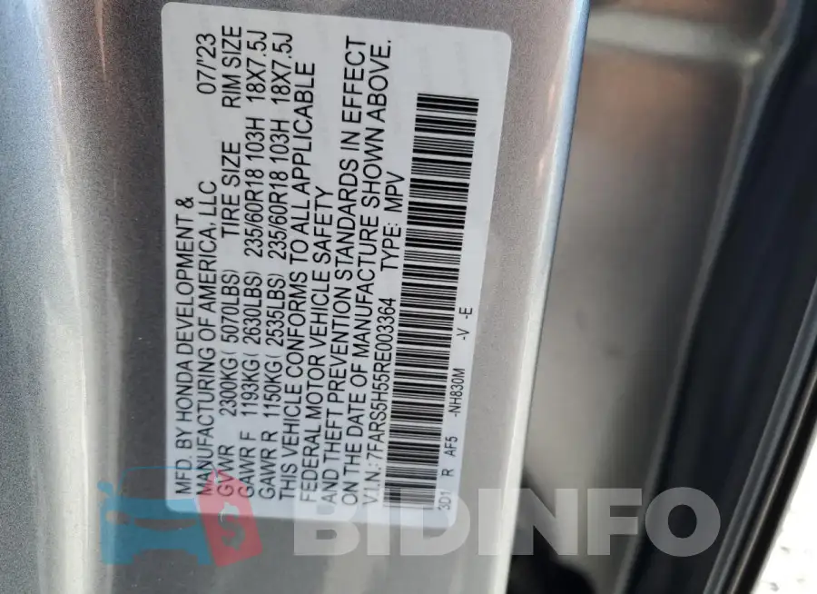 7FARS5H55RE003364 Photo# 13